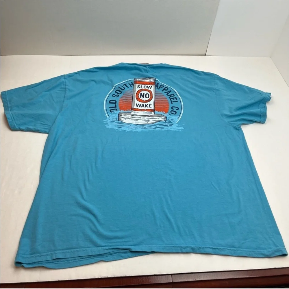 Old South Apparel Co No Wake Zone Teal Blue Short Sleeve Shirt Mens Size 3XL NEW - Picture 6 of 7
